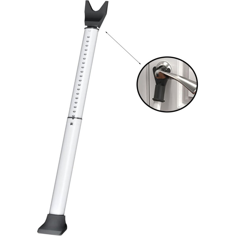 Barre de sécurité antivol et alarme de sécurité, barre de support de porte, blanche, barre rétractable, sécurité de porte, résiste à 400 livres de