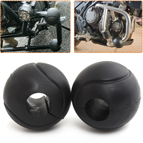 Barre de sécurité pour moto Harley, boule anti-chute, pare-chocs, boule anti-collision, barre anti-chute, embout en caoutchouc noir, en stock.