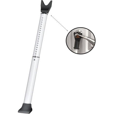 Barre De Sécurité - Rétractable 48-130 Cm - Résistance 180 Kg - Pour Porte Et Fenêtre - Blanc - 1 Pièce