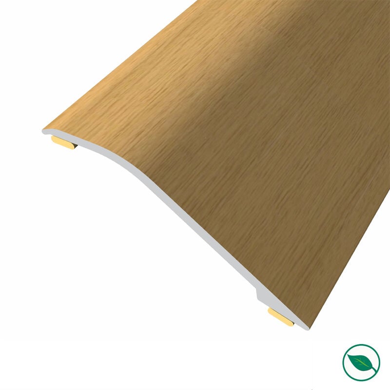 Forestea - Barre de seuil adhésive différence niveau alu replaqué chêne brut Lg 90cm x larg 3,8cm Ht 2cm