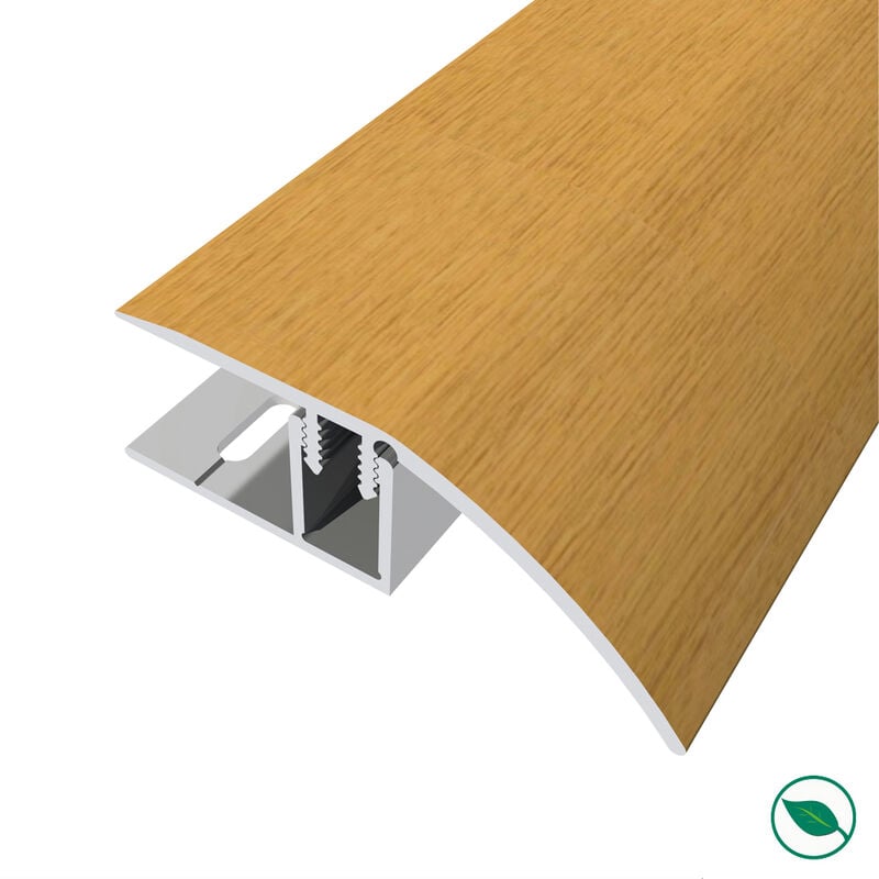 Forestea - Barre de seuil adhésive différence niveau alu replaqué chêne brut Lg 90cm x larg 5cm Ht 1,7cm