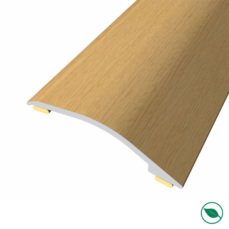 Forestea - Barre de seuil adhésive différence niveau alu replaqué chêne vernis mat Lg135cm x larg3,8cm ht1,2cm