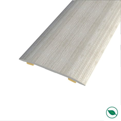 barre de seuil adhésive même niveau aluminium coloris (73) Chêne blanc gris Long 90 cm larg 3,7cmHt 2,3mm