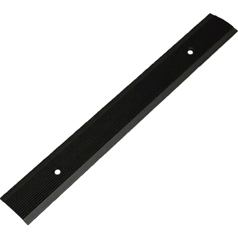 Barre de seuil antiderapante longueil 40x1500 mm aluminium strié avec trous fraisés teinte noir