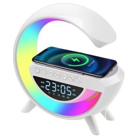 WENCOTTRI Barre de son Bluetooth-Chargement sans fil-Réveil-Lampe de table