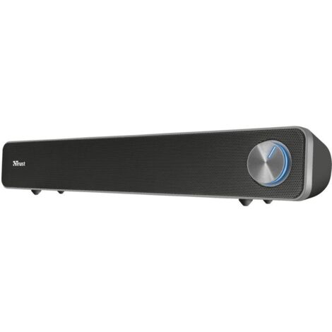 Barre de son pour PC 6W RMS – Connectivité USB et auxiliaire 3,5mm – Commande éclairée – Son stéréo 2.0 canaux – Noir – Trust