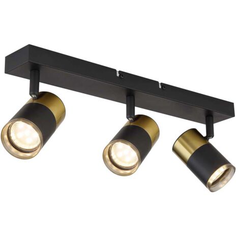 Barre de spots de plafond noir mat 3x GU10