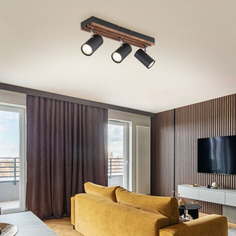 Barre de spots de plafond noir mat 3x GU10