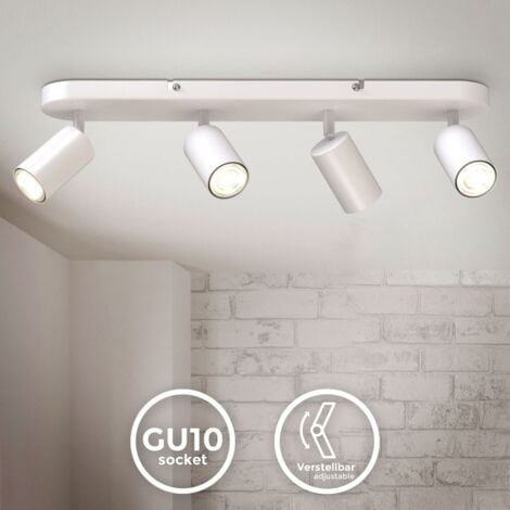 Kimjo Plafonnier LED 4 Spots Orientables, GU10 Spots de Plafond