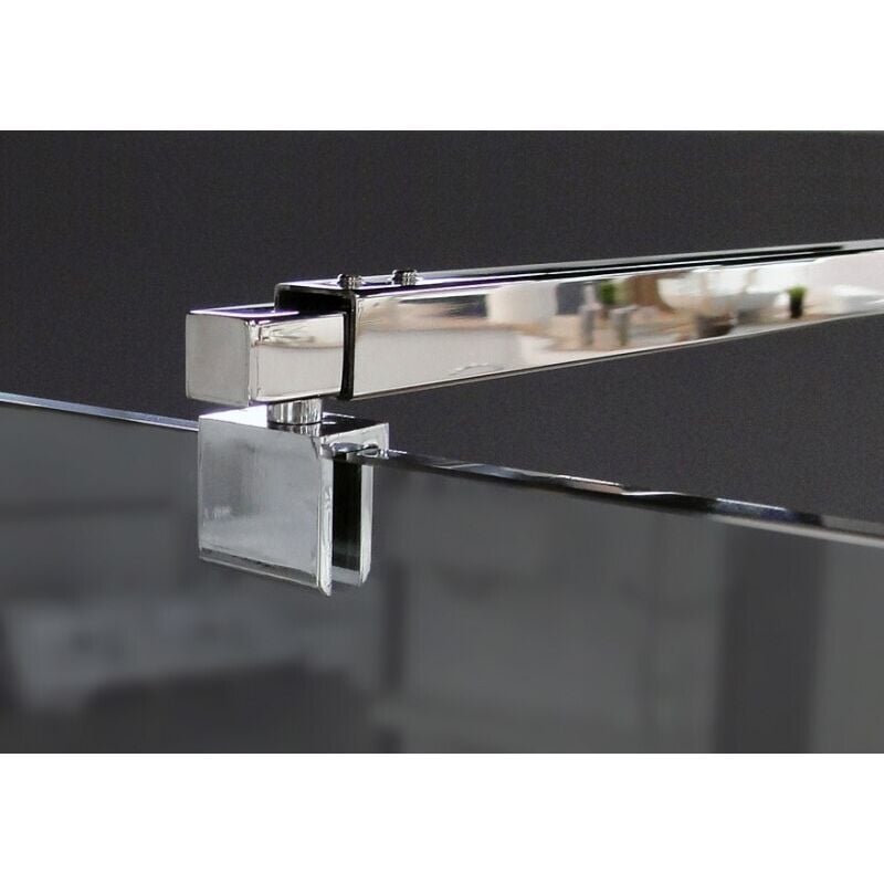 Bernstein - Barre de stabilisation extensible en acier inoxydable pour paroi de douche - 80-140cm - Stabilisateur au choix Carré
