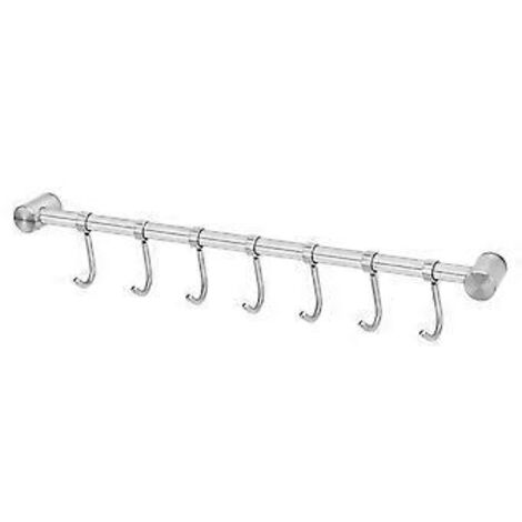 Barre de suspension de cuisine SZTXJ en acier inoxydable avec 7 crochets - Barre de suspension pour rambarde de cuisine