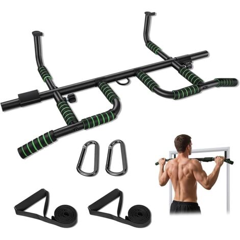 Barre de Traction Porte sans Fixation, Pull Up Bar avec Multi-Prises & Bandes de Résistance, Idéale pour la Musculation et l’Entraînement à la Maison