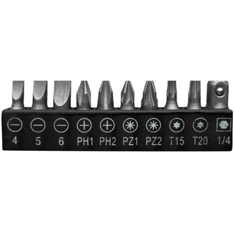 Barre d'Extension et Adaptateur Magnétique 6.35mm à Déverrouillage Rapide – Pour Embouts à Angle Variable (jeu de 10 embouts Phillips)