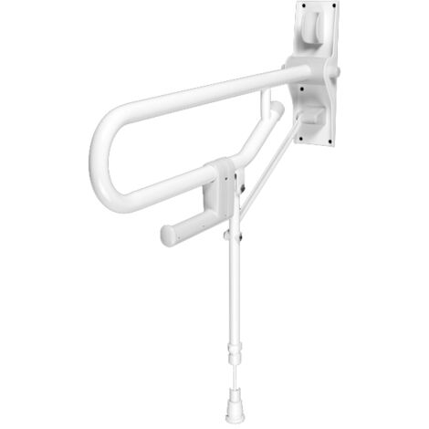 Barre double rabattable avec pied réglable AKW Blanc - 01830WH-LS