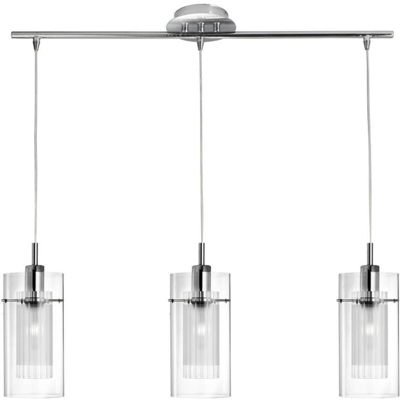 Searchlight - Duo 1 - Luminaire suspendu à 3 ampoules, chrome, verre, E14