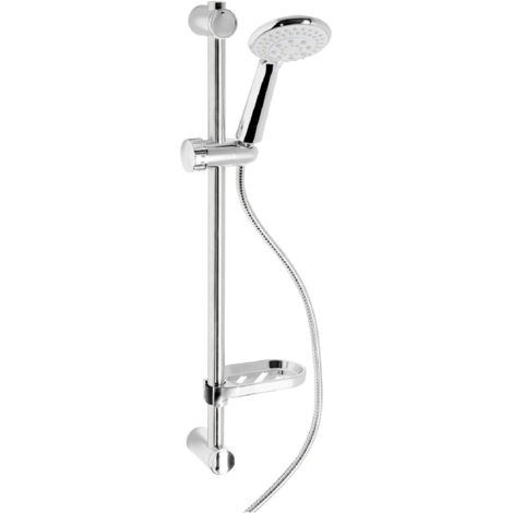 Barre ensamble de douche rond chrome en acier inox et abs mod. Capri