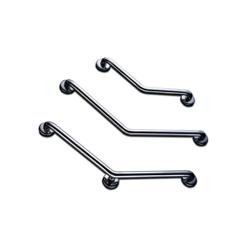 AKW - Barre d'appui coudée 135° Inox 400x400mm - 3 points de fixations