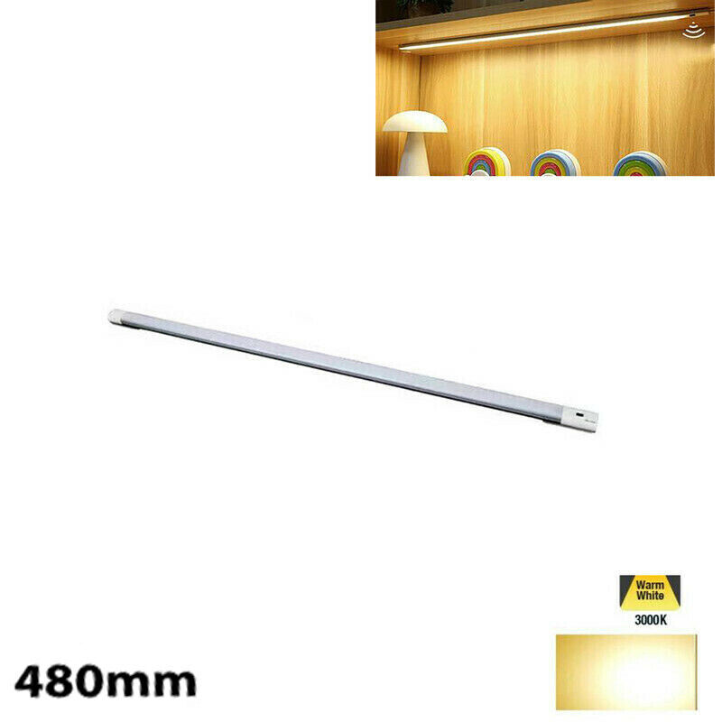 Barre Led Placard De Cuisine Lumière Chaude Capteur De Mouvement Rechargeable 48cm
