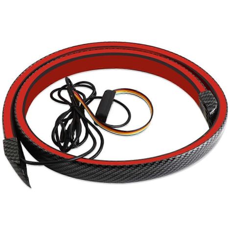 Barre lumineuse arrière universelle en fibre de carbone pour voiture, LED multifonctions--