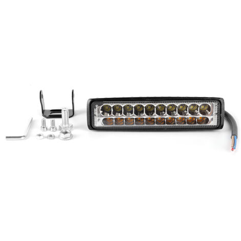 Barre lumineuse de travail, 60 W, 20 perles, éclairage blanc jaune, coque en alliage d'aluminium, lampe LED à large faisceau pour véhicules tout-terrain, voiture.