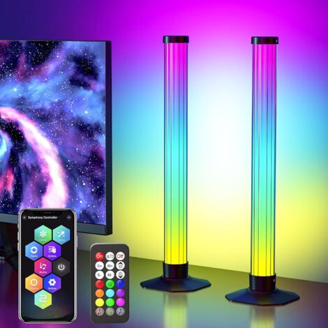 Barre lumineuse intelligente à 360°, lumière d'ambiance en verre avec 16 millions de couleurs
