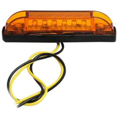 Barre lumineuse LED ambre 4 pouces 12 V scellée 6 LED pour camping-car, bateau et marine