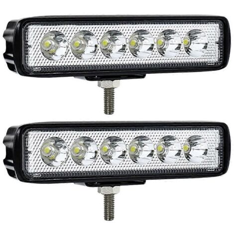 Barre lumineuse LED blanche de 6 pouces 30 W 6000 K pour projecteurs de travail, simple rangée, tout-terrain