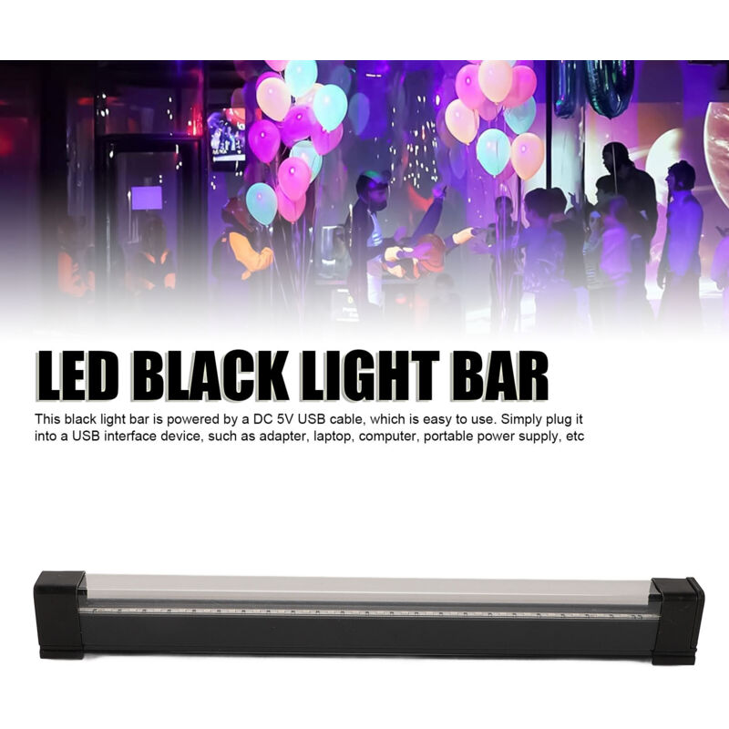 Barre Lumineuse LED Noir Portable pour UV avec USB, Kit de Barre Lumineuse UV pour Body Painting, Posters Fluorescents et Fêtes
