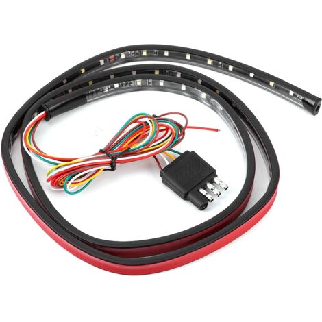 Barre lumineuse LED pour hayon - Feux stop et clignotants bicolores - Étanche IP65 - 124 cm - Pour pick-ups, camions et remorques