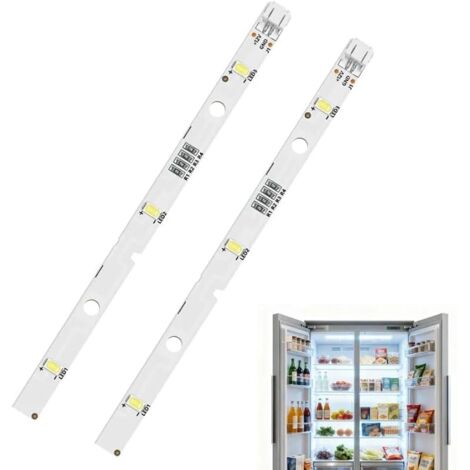 Barre Lumineuse LED pour Réfrigérateur Rongsheng/Hisense E349766 MDDZ-162A 1629348 DC12V 2W, Pièces de Rechange pour Réfrigérateur, Compatible Avec KIFF5017, KIFF5020, KIFF7017, KIFF7020, lot de 2