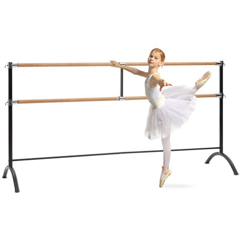 Barre Marie Double Ballet Bar Freestanding 220 x 113 cm, 2 x 38mm Ø - Black