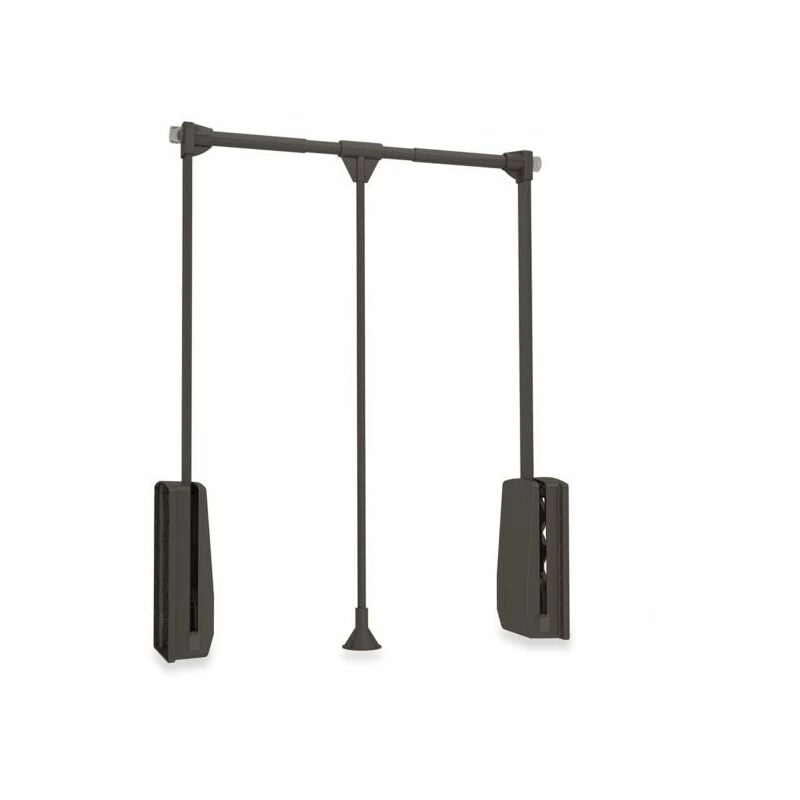 Emuca - Penderie rabattable pour armoire Hang, 830 - 1150, Peint en moka, Acier et Plastique, 1 ut. - talla