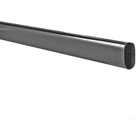 Lot 2 rails penderie dressing Luxe aluminium et plastique L 0,75 m noir  texturé,7101454,EMUCA