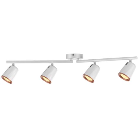 Barre plafonnier LED blanche 24W 4 spots Solange 5048
