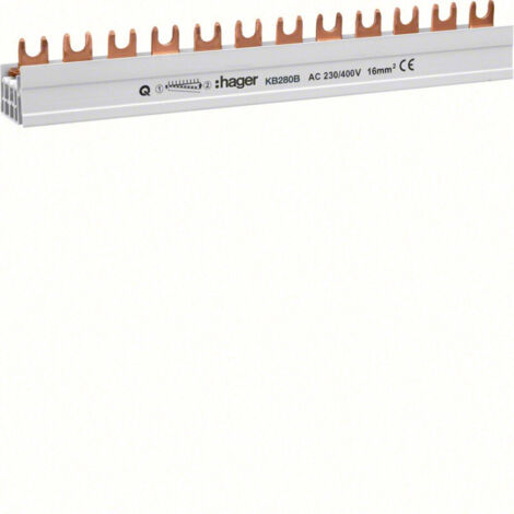Barre pont 2P lang 16mm² 57m - CONNEXION HAGER KB280B