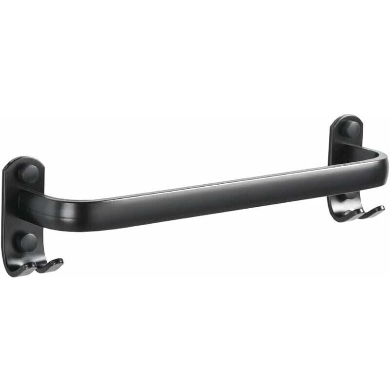 Forehill - Barre porte-serviettes pour salle de bain - Support mural pour torchons de cuisine - Noir - 40 cm