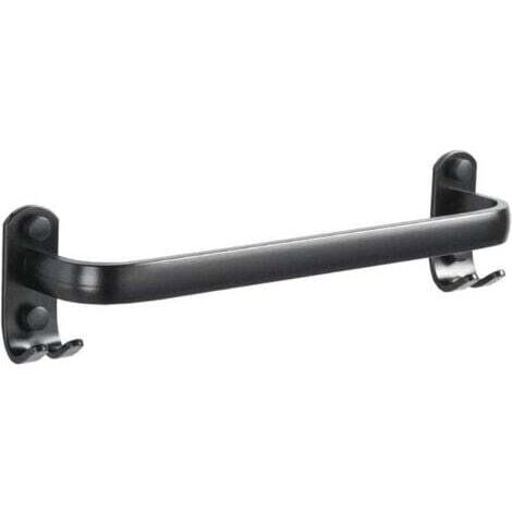 Barre porte-serviettes pour salle de bain - Support mural pour torchons de cuisine - Noir - 40 cm,--TRIMEC