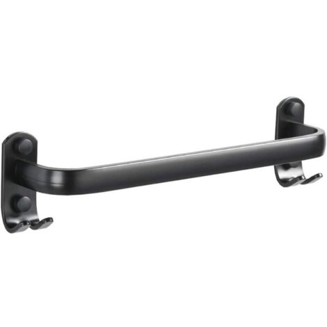 Barre porte-serviettes pour salle de bain - Support mural pour torchons de cuisine - Noir - 40 cm,AAFGVC