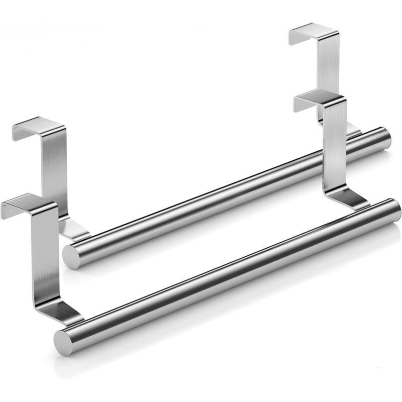 Barre porte-serviettes universelle en acier inoxydable pour portes d'armoires