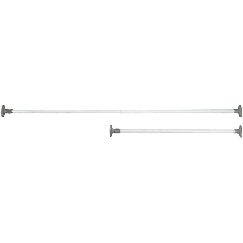 Barre porte vêtements télescopique supplémentaires HERKULES 80-145cm , tringle à vêtement extensible, dressing sur mesure, acier blanc, 8x80-145x4,5cm