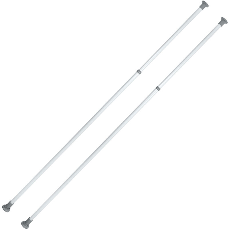 Wenko - Barre télescopique Herkules 165-300 cm 2 pièces blanche barre extensible penderie télescopique avec pieds anti-rutsch en métal idéale pour