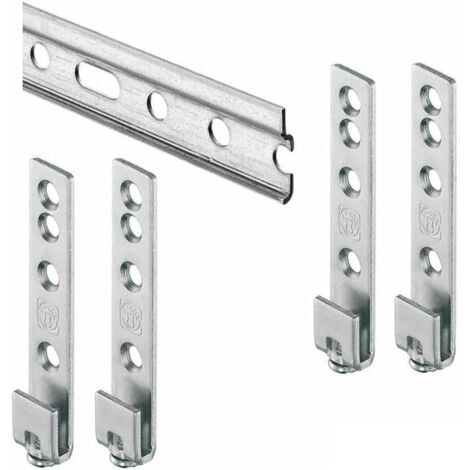 EVOTRADE Barre Rail Profilé pour Éléments Hauts - L. 2029 mm. + 4 Crochets Réglables pour Accrocher Fixer Meubles Suspendus