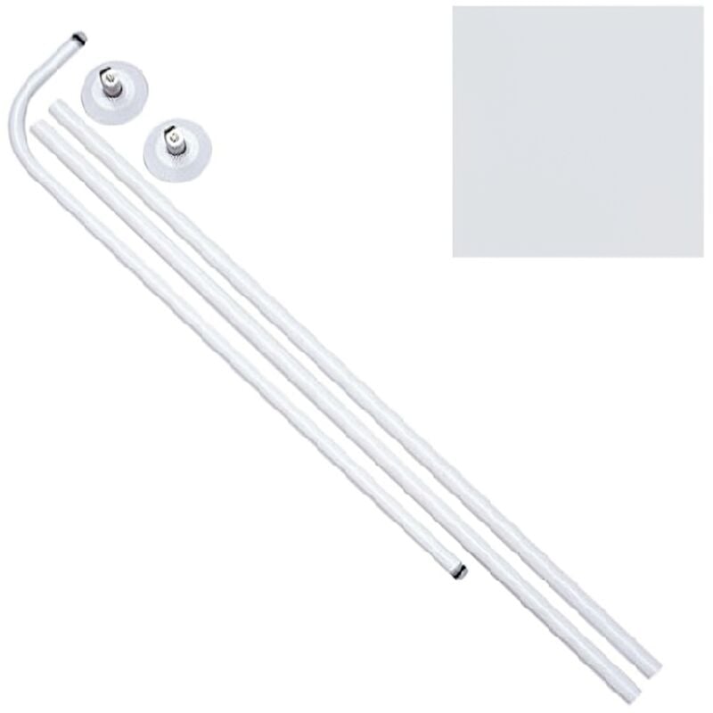 Barre salle de bains coudée 18 mm (80 x 80 à 122) blanche