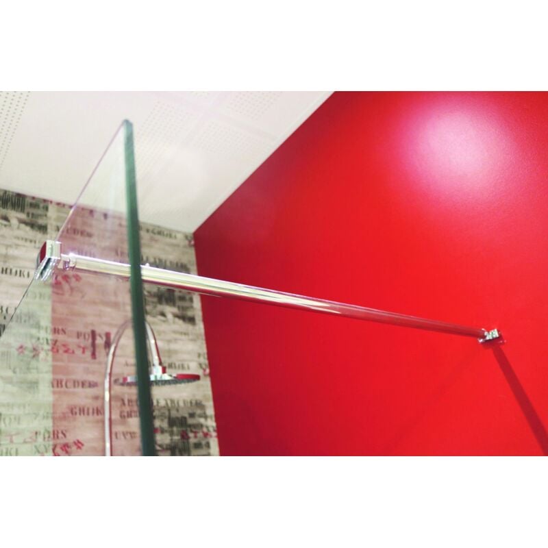 Ondee - Barre murale extensible de 69 à 120cm - Fixation de parois de douche 8mm - Inox