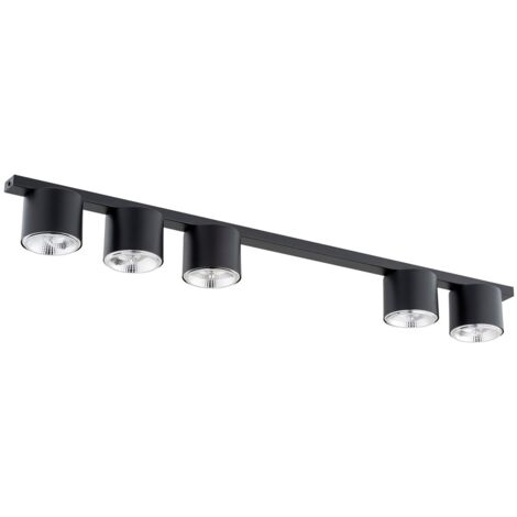 Barre spot noir minimaliste 116 cm 5xES111 Emibig-NANO