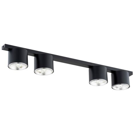 Barre spots plafond noire 90 cm 4xES111 Emibig NANO