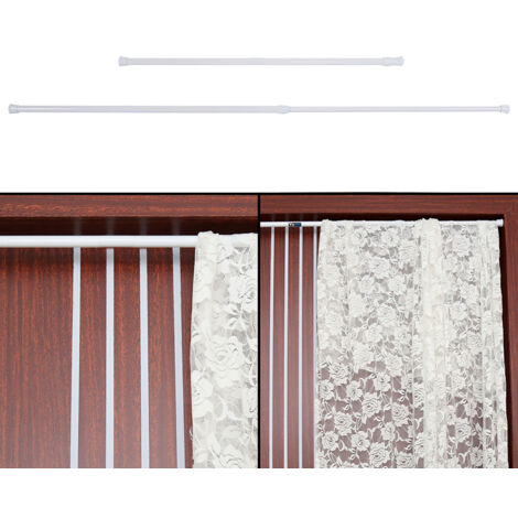 Barre téléscopique à ressort pour rideau de douche/salle de bain, 55‑90cm, robuste et facile à installer