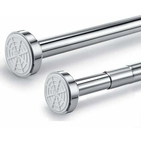 Barre Télescopique en Acier Inoxydable pour Rideau de Douche - Réglable par Rotation - Plus Sûre et Plus Ferme qu'une Tringle de Douche - Tringle à Vêtements (65-100 cm)