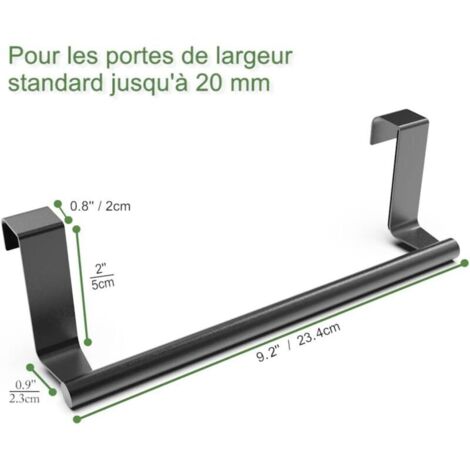 Barre Torchon Cuisine, Lot de 2 porte-serviettes de cuisine, Noir mat