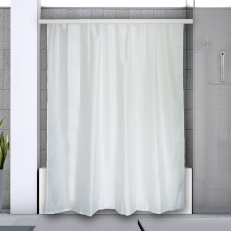 Barre tringle pour rideau de douche d'angle à fixer en Alu SURPRISE 170x75cm Blanc Spirella